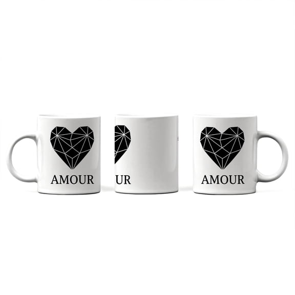 Romantic Anniversary Mug - Gold Heart Design - Valentine Gift for Her - Forever Love Keepsake