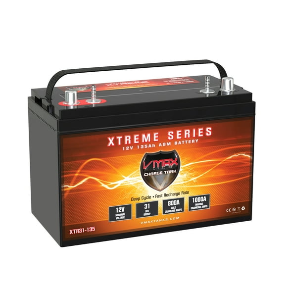 VMAX XTR31-135 Battery Replaces SEARS 27993 Battery, VMAX 12V 135Ah Group 31 Deep Cycle AGM