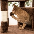 thumbnail image 2 of Quuzee 51.6-in Cat Tree Tower with Double Condo,Scratching Post Hammock, Brown, 2 of 9