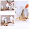 thumbnail image 3 of Plate Rack Holder For Kitchen Cupboards Bamboo Wooden Chopping Board Tray Dish Gift, 3 of 5