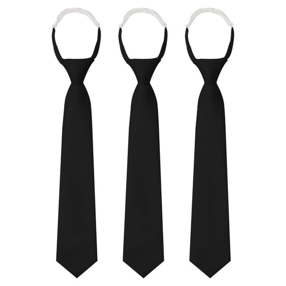 JXW Black Tie for Women Pre-tied Adjustable Womens Ties 2.75" Skinny Neckties for Women School Uniforms Graduation