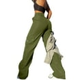 thumbnail image 7 of BRDFRL Straight Wide Leg Y2K Cargo Pants Loose Pocket Jogger Green L, 7 of 7