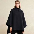 thumbnail image 4 of Women'S Poncho Sweater Wrap Topper Knitted Elegant Shawls Cape Evening Dresses for Fall Winter Black XL, 4 of 5