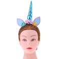 thumbnail image 3 of Glitter Kids Girls Cuerno Diadema De Flores Accesorios De Disfraces Azul BLESIY Diadema Unicornio para Niños, 3 of 8
