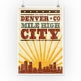 thumbnail image 2 of Denver, Colorado, Skyline and Sunburst Screenprint Style (12x18 Wall Art Poster, Room Decor), 2 of 3