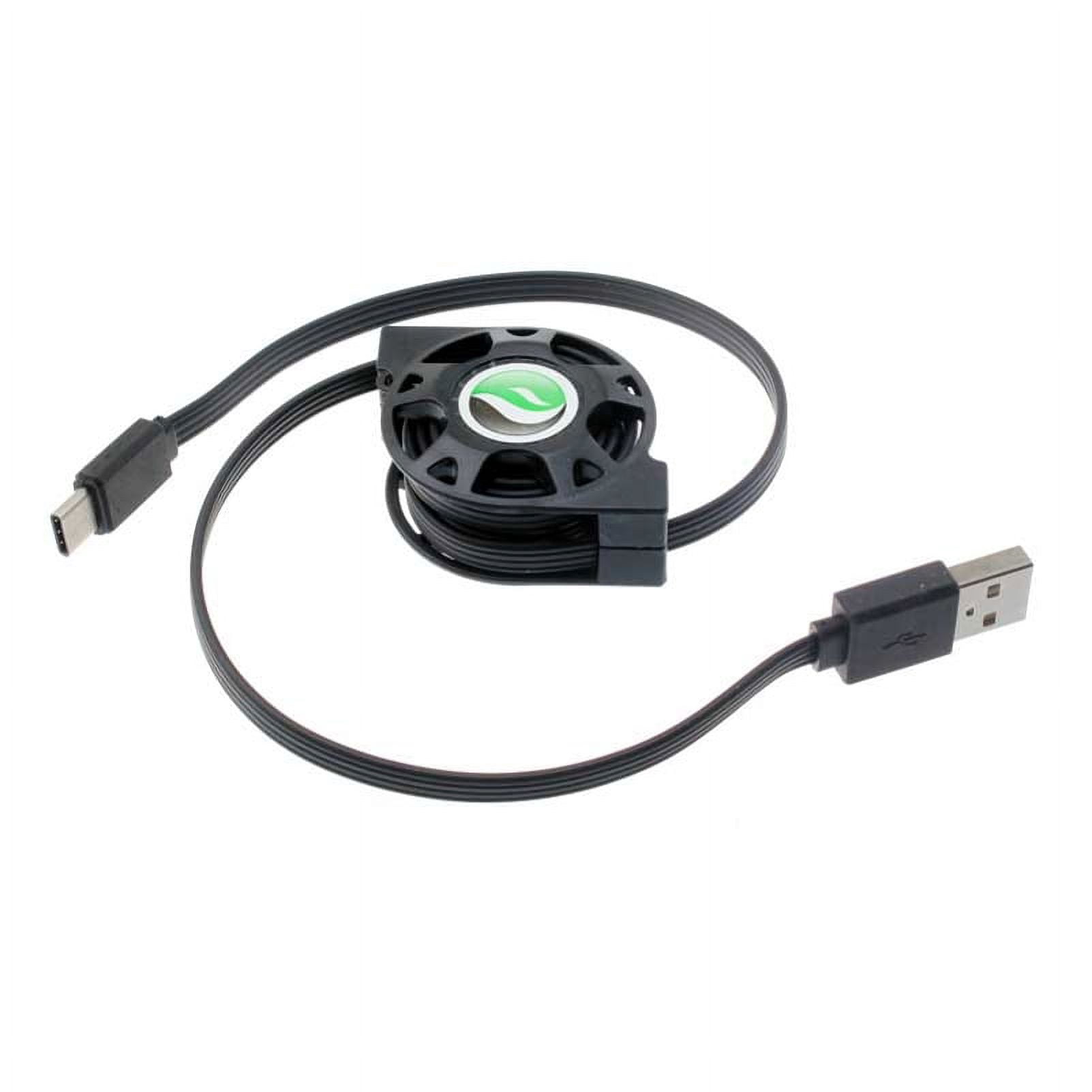 Type-C Retractable USB Cable w Fast USB Port 18W Car Charger V1Z for LG Stylo 4 Plus - Microsoft Surface Go (10"), Lumia 950 - Motorola One, Moto Z4 Z3 Play Z2 Play Z Play Droid Force Droid X4