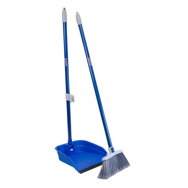 Quickie Broom Dustpan Set Stand Store Lobby Patented Flip Locking