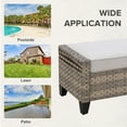 thumbnail image 6 of COOS BAY 2 PCS Brown Wicker Ottoman Outdoor PE Rattan Footrest with Removable Gray Cushions, 6 of 9