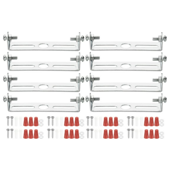 Uxcell 75mm (2.95") Universal Light Fixture Mounting Bracket Kit, Light Crossbar Round Ceiling Plate with Screw 8 Set