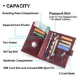 thumbnail image 6 of Contact's GenuineLeather Passport Holder with Airtag Slot RFID Blocking Passport Wallet Travel with SIM Card Removal Tool (Red), 6 of 13