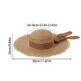 thumbnail image 4 of XFeng Fringed Straw Sun Hat Floral Bow Wide Brim Beach Hat, 4 of 5