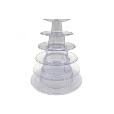 

4/6 Tier Round Cake Stand Tower Plastic Tiered Cupcake Dessert Display Stand Pastry Appetizers Serving Tray Platter Food Display for Wedding Birthday Party