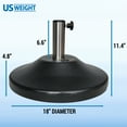 thumbnail image 3 of US Weight Premium 50 Pound Prefilled Umbrella Base for Patio Table - Black, 3 of 6