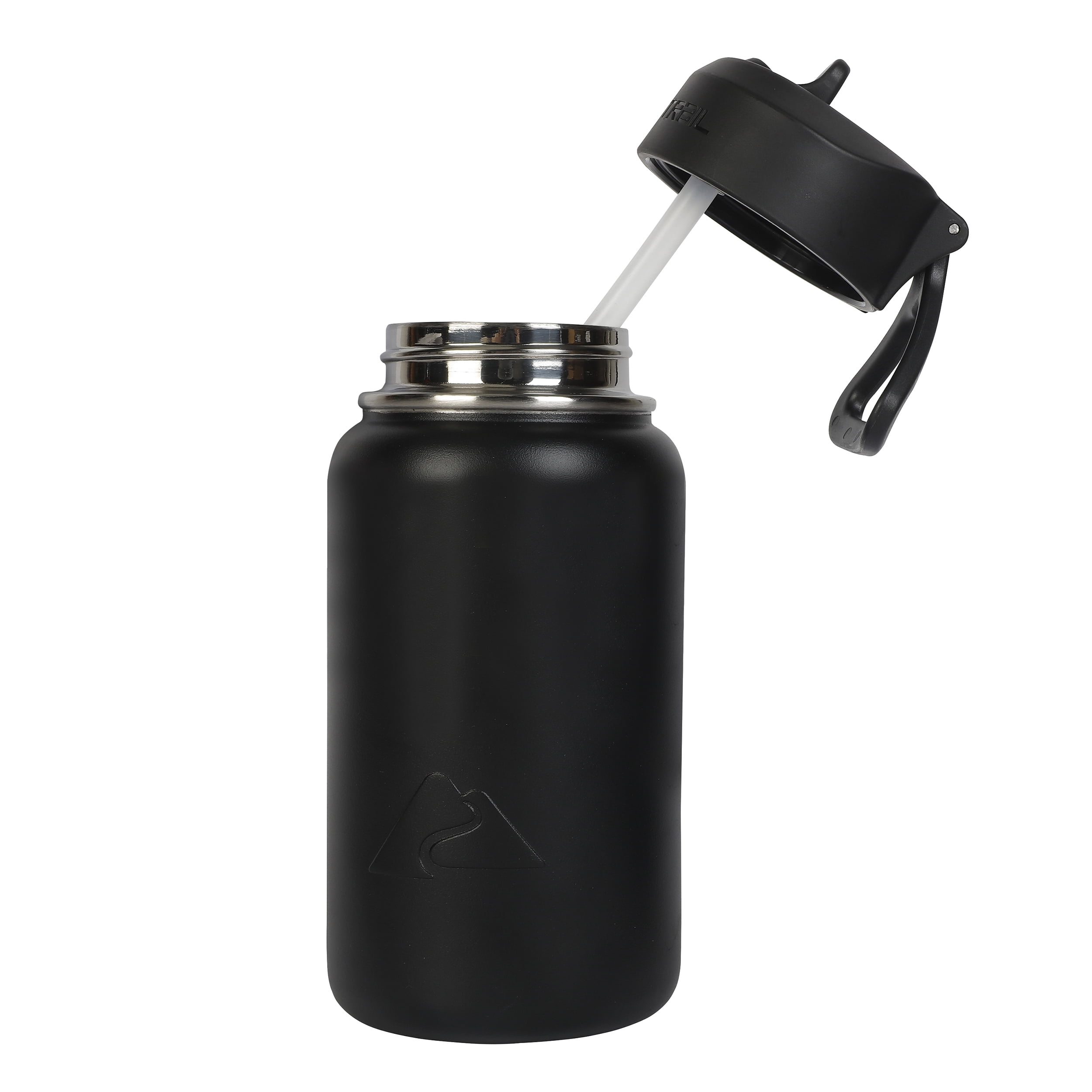 Ozark Trail Stainless Steel Insulated Flip-Straw Water Bottle, 18 oz, Black
