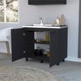 thumbnail image 4 of Napoles 2 Utility Sink with Cabinet, Stainless Steel Countertop, Interior Shelf Black, 4 of 5