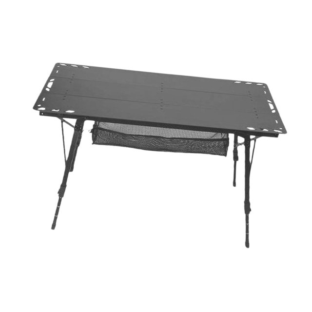 Mesa plegable para exteriores con bolsa de transporte, mesa portátil para acampar, altura ajustable para campamento, jardín, cocina al aire libre, Negro