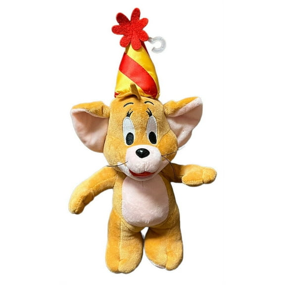 Birthday Hat Jerry Mouse From Tom & Jerry Cartoon Plush Doll Soft Stuffed 7” New