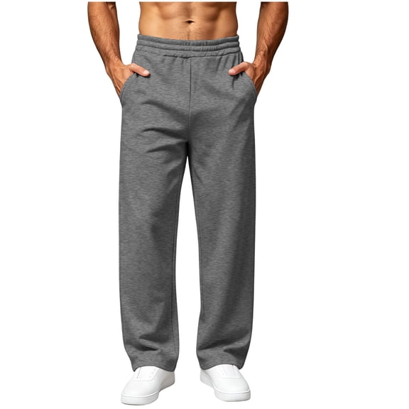 Luvrsol Big & Tall Men Sweatpants Wide Leg Joggers Solid Casual Loose Fit Daily Loungewear Pants S-3XL