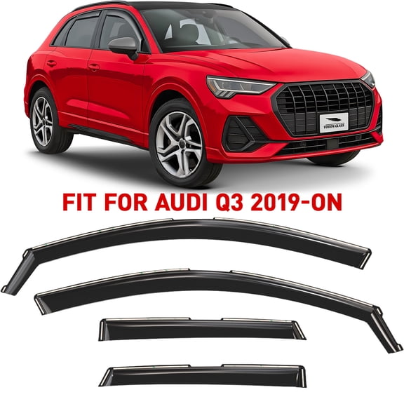 Voron Glass in-Channel Extra Durable Rain Guards for Audi Q3 2019-2026, Window Deflectors, Vent Window Visors, 4 Pieces - 200832