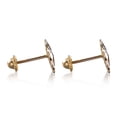thumbnail image 3 of Aretes de oro 14k GIALLO Broquel Pay de corazones de oro amarillo mate y oro blanco brillante, 3 of 4