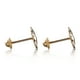 thumbnail image 3 of Aretes de oro 14k GIALLO Broquel Pay de corazones de oro amarillo mate y oro blanco brillante, 3 of 4