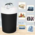 thumbnail image 5 of Aertyole 2Pcs 90L Laundry Basket, Laundry Hamper, Collapsible Laundry Baskets, Laundry Bags, Waterproof with Foam Protected Aluminum Handles for College Dorm, Family (Black+Grey), 5 of 7