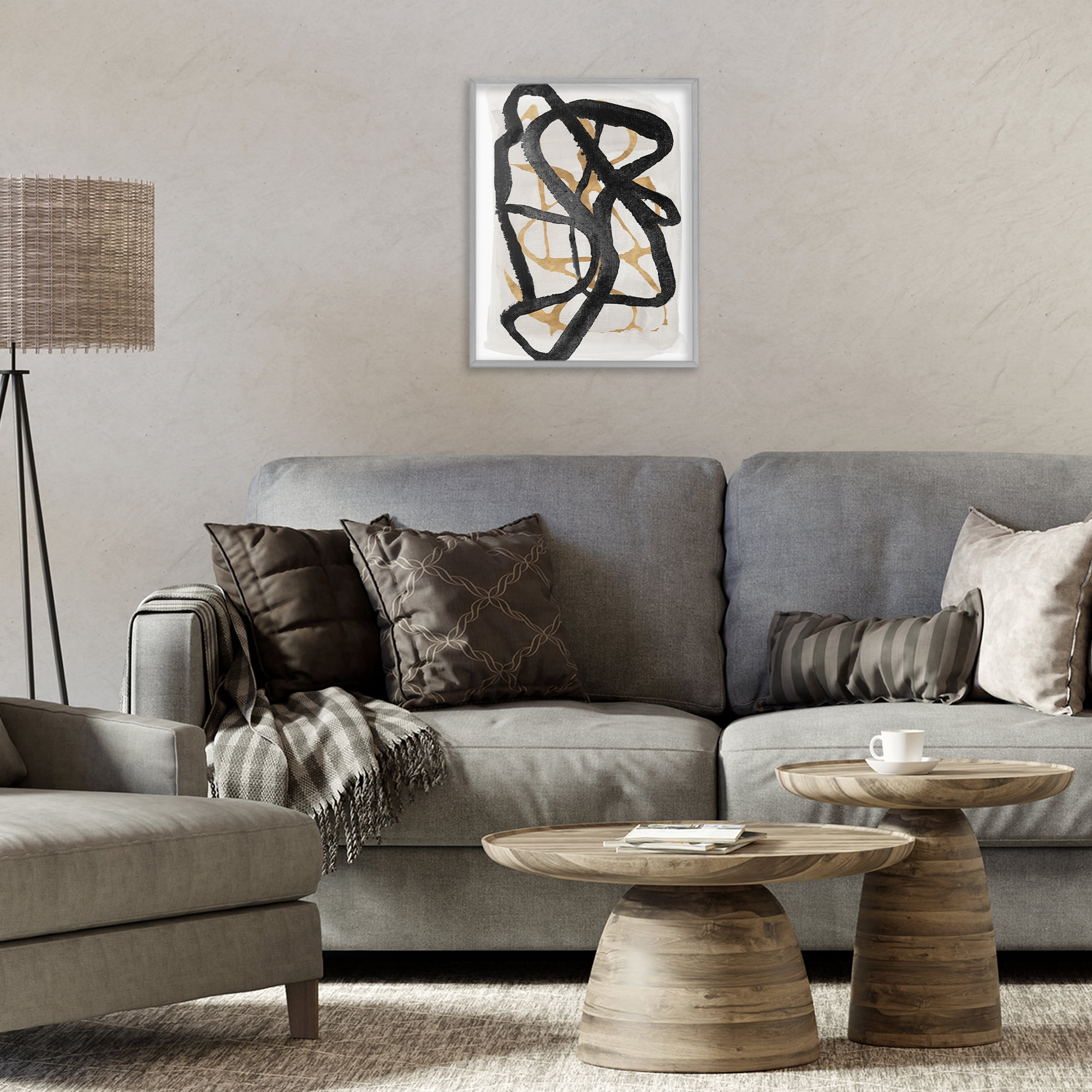 Stupell Industries Expressive Hindsight in Black Gray Framed Giclee Art, design by Lucille Price