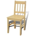 thumbnail image 5 of vidaXL Dining Table and Chairs Natural Pine wood 5 Pieces Durable, 5 of 7