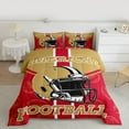 thumbnail image 2 of Homewish Rugby Game Queen Comforter Set,Boys Football Theme Bedding Sets,Gold Red Bedding Comforter Set For Teens,Luxury Bedroom Decor Reversible,3pcs, 2 of 8