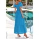 thumbnail image 2 of Vestido de Verano PRETTYGARDEN 2025 con Cuello Cuadrado y Mangas Abullonadas de Ojal, 2 of 8