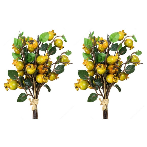 2pcs Emulation Bouquet Fake Bouquet Adornment Home Pomegranate Bunch Decor