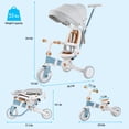 thumbnail image 5 of Shininglove 7-in-1 Folding Baby Tricycle with Adjustable Parent Handle, Safety Harness & Wheel Brakes & Removable Canopy, Ultra-Light, for 1-6 Years Old Toddlers, 5 of 7