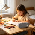 thumbnail image 5 of Large Pencil Case with Zipper, Big Capacity, Canvas Pencil Case, Pencil Bag for Student,Black, 5 of 6