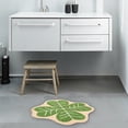 thumbnail image 6 of Flower Shaped Round Rug for Bedroom Living Room, Fluffy Circular Rug Washable Nursery Rug for Room Nonslip Indoor Floor Mat for Entryway, Green Leaves, 31.5x31.5 Inch, 6 of 8