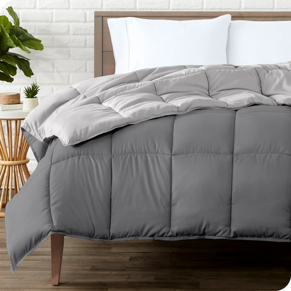 Bare Home Ultra-Soft Reversible Comforter - Goose Down Alternative - King/Cal King, Gray/Light Gray