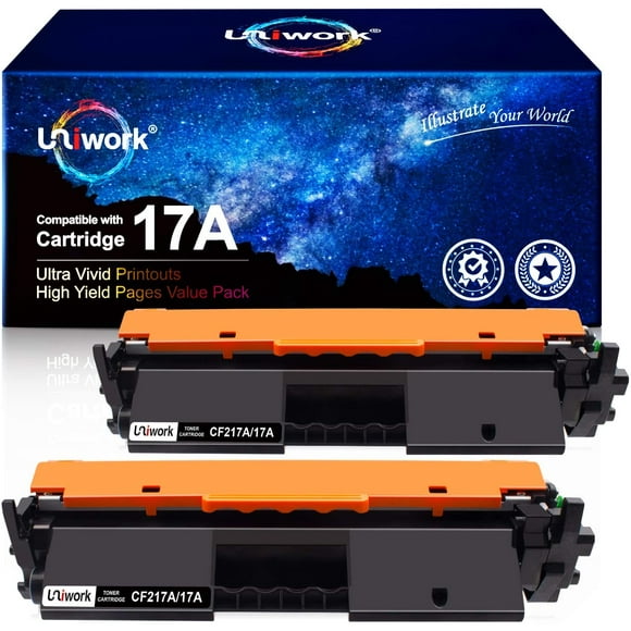 Uniwork Cartouche de Toner Compatible pour HP 17A CF217A Utilisation pour Laserjet Pro M102w M130fw, Laserjet Pro MFP