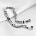 thumbnail image 3 of 19cm/21cm Bracelet Titanium Steel Bangle Exquisite Adjustable Solid Color European American Style Men Trendy Braided Keel Hand Chain with Buckle Steel 21CM, 3 of 9