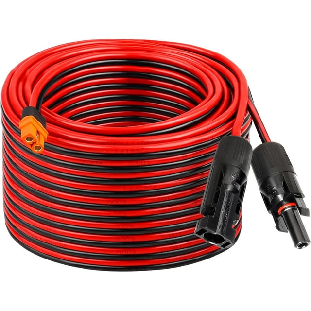 Solar Panel to XT60i Adapter Cable 12AWG Waterproof Extension for Portable Power Station