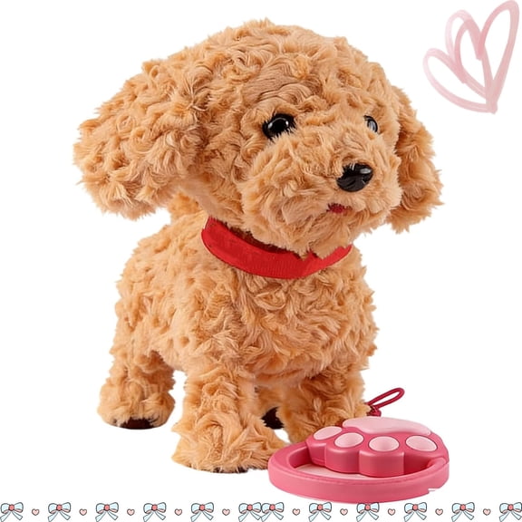 Wuffy Robot Dog Samoyed Walking For Girl Boy,Robot Dogs Realistic,Interactive Walking Plush Robots Dog Toys With Touch Sensing,Voice Mimic,Lifelikesounds,Tongue & Licking Motion,Battery Powered Puppy