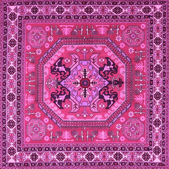 Ahgly Company Indoor Square Persian Pink Traditional Area Rugs, 4' Square