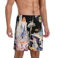 thumbnail image 2 of Kdxio Cute Mushroom Landscape Print Mens Sleep Shorts Bottoms Soft Comfy Pajama Wear Pants with Drawstring Pockets, 2 of 5