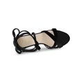 thumbnail image 4 of BLISSFUL STEP Women Velvet Lace-Up Clear Block Heel Sandals Black 8.5, 4 of 8