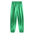 thumbnail image 3 of SiiRoh Women's Indian Belly Dance Satin Harem Pants Loose Solid Color Hippie Trousers Pantalons Green L, 3 of 7