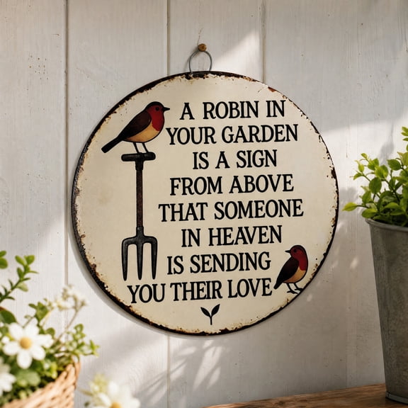 JHRGJIO Farm Round Metal Wall Sign, Decorative Accent for Kitchen Entryway Display, Rustic Home Decor Piece for Garden Living Room Vintage Charming 7.87 Inch