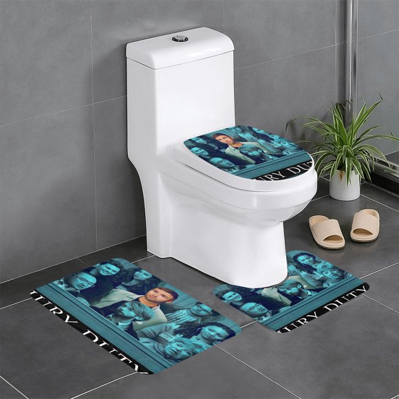 Deber del Jurado Juego de 3 alfombras de baño de coral fleece: tapete de baño + alfombra de inodoro en forma de U + funda de tapa de inodoro en forma de O