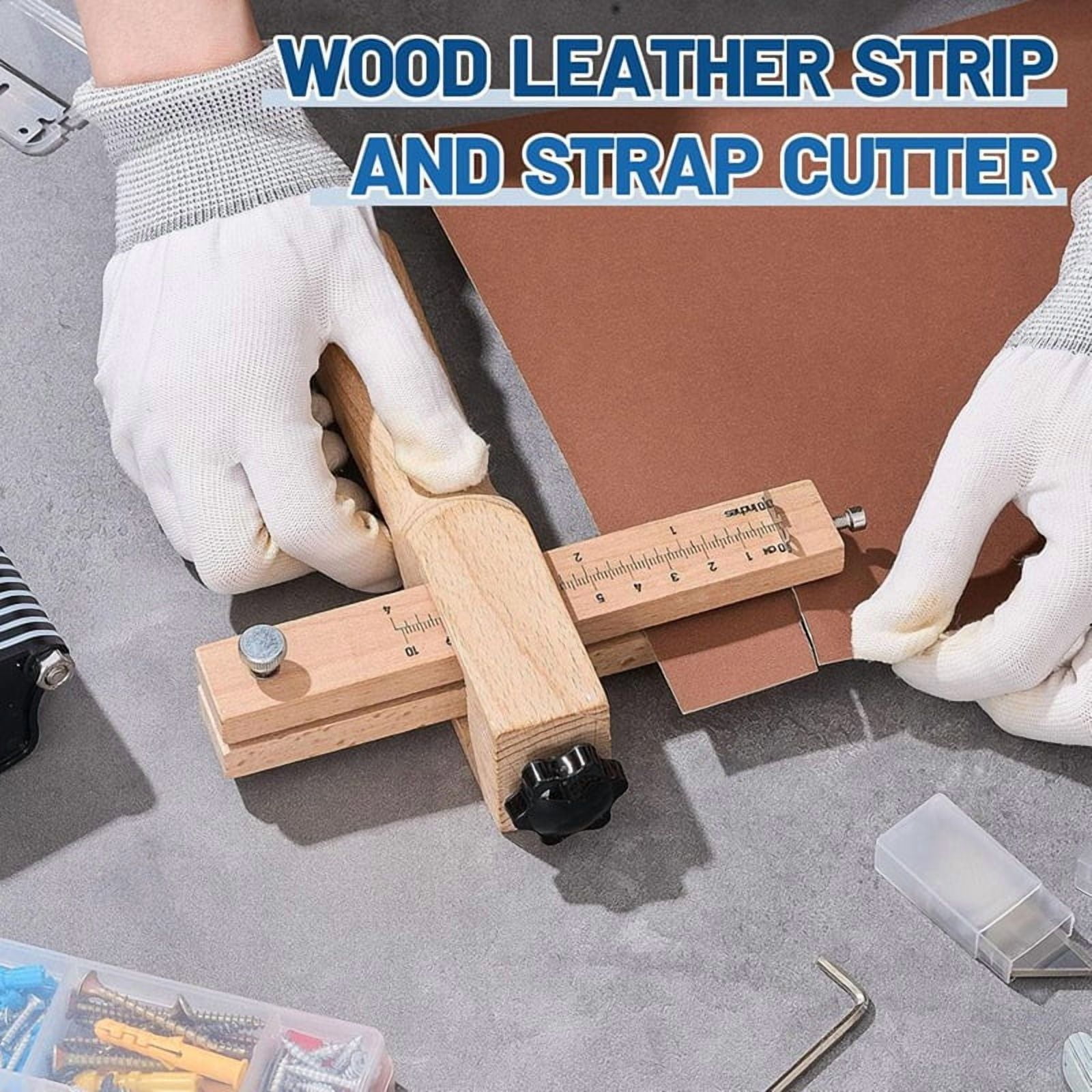 2 Pack Leather Strap Cutter Tools Table Top Lace Cutter with Replacement Blades for Fringe Braiding Strip Belts