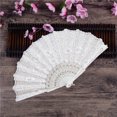 thumbnail image 2 of Lubelski Exquisite Floral Pattern Cloth Cover Hanging Loop Design Folding Fan Cheongsam Hanfu Show Hand Fan Clothing Accessories, 2 of 8