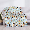 thumbnail image 3 of Yiaed Submarine With Fishes Undersea Print Blanket Throw Blanket Soft Cozy Flannel Blanket for Home Bed Sofa Couch Chair-50"x40", 3 of 6