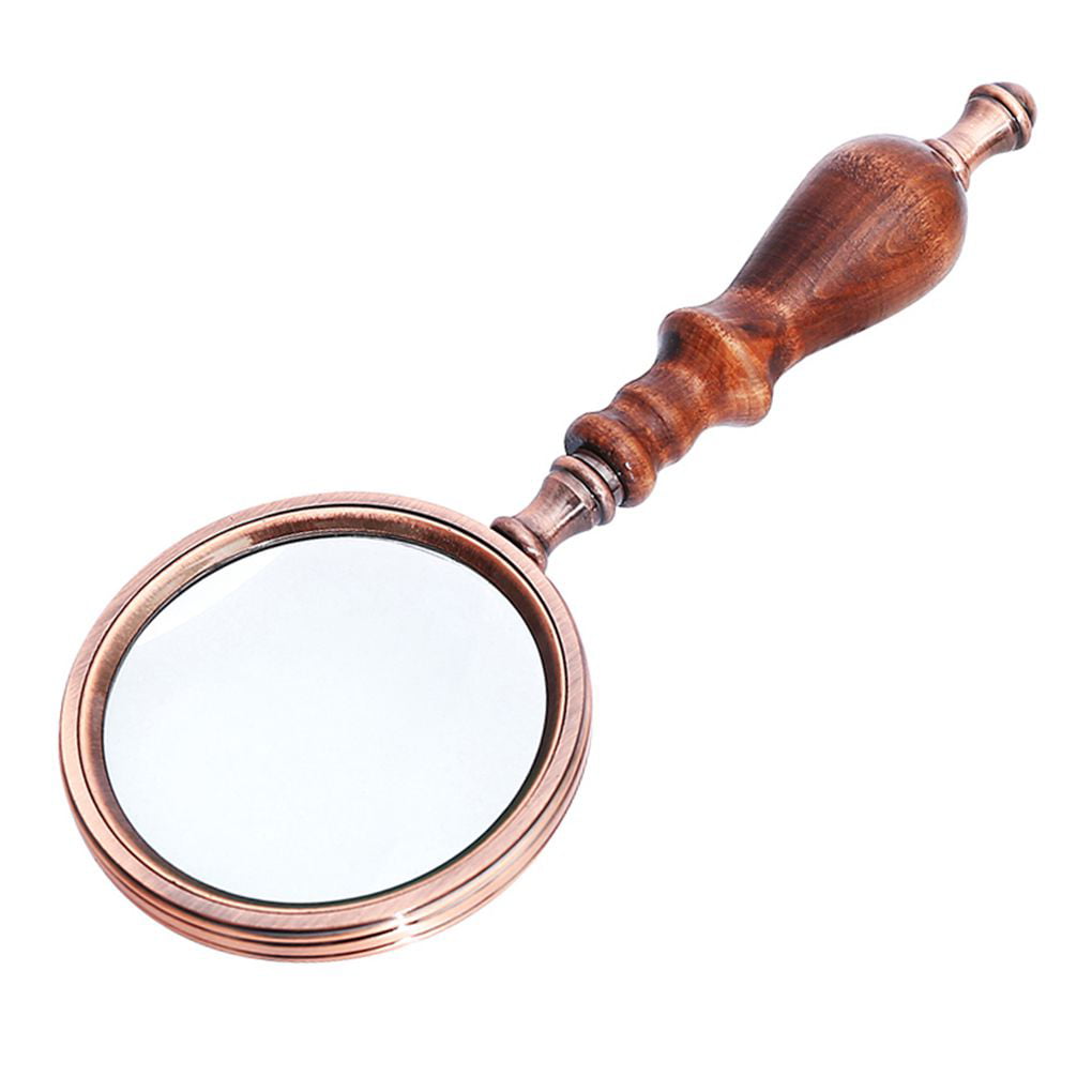 Retro Handle Magnifier Magnifying Glass Antique Brass Glass Lens Handheld