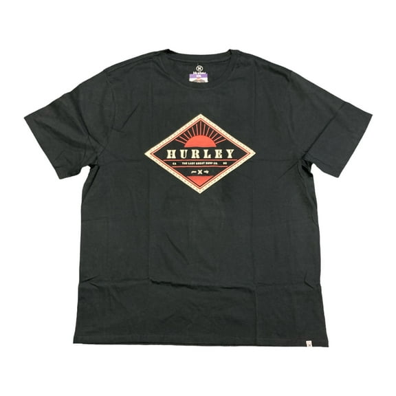 Hurley Men's Soft Short Sleeve All Day Graphic Print Tee (Black, XL)